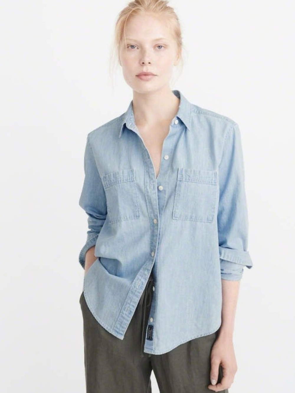 Abercrombie & Fitch Classic Denim Shirt Size Large